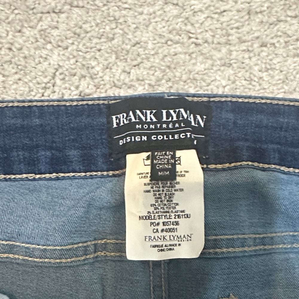 Frank Lyman Design Dark Blue Skinny Jeans with Crystal Accent - Picture 4 of 4